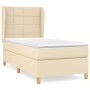 Cama box spring con colchón tela color crema 80x200 cm de , Camas y somieres - Ref: Foro24-3128482, Precio: 335,56 €, Descuen...