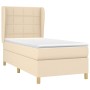 Cama box spring con colchón tela color crema 80x200 cm de , Camas y somieres - Ref: Foro24-3128482, Precio: 335,56 €, Descuen...