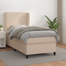 Cama box spring con colchón cuero sintético capuchino 80x200 cm de , Camas y somieres - Ref: Foro24-3128882, Precio: 316,77 €...