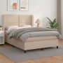Cama box spring con colchón cuero sintético capuchino 140x190cm de , Camas y somieres - Ref: Foro24-3128972, Precio: 500,20 €...