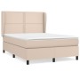 Cama box spring con colchón cuero sintético capuchino 140x190cm de , Camas y somieres - Ref: Foro24-3128972, Precio: 500,20 €...