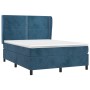 Cama box spring con colchón terciopelo azul oscuro 140x200 cm de , Camas y somieres - Ref: Foro24-3129157, Precio: 508,66 €, ...