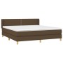 Cama box spring con colchón tela marrón oscuro 160x200 cm de , Camas y somieres - Ref: Foro24-3130204, Precio: 472,48 €, Desc...