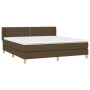 Cama box spring con colchón tela marrón oscuro 180x200 cm de , Camas y somieres - Ref: Foro24-3130212, Precio: 534,22 €, Desc...