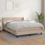 Cama box spring con colchón cuero sintético capuchino 140x190cm de , Camas y somieres - Ref: Foro24-3130720, Precio: 419,63 €...