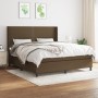 Cama box spring con colchón tela marrón oscuro 160x200 cm de , Camas y somieres - Ref: Foro24-3131364, Precio: 544,25 €, Desc...