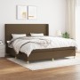 Cama box spring con colchón tela marrón oscuro 200x200 cm de , Camas y somieres - Ref: Foro24-3131860, Precio: 659,41 €, Desc...