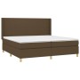 Cama box spring con colchón tela marrón oscuro 200x200 cm de , Camas y somieres - Ref: Foro24-3131860, Precio: 659,41 €, Desc...