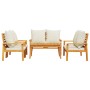 Juego de muebles jardín 5 pzas con cojines madera maciza acacia en Conjuntos de jardín | Comprar online en Foru.es