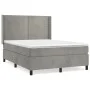 Box spring bed with light gray velvet mattress 140x190 cm by , Beds and slatted bases - Ref: Foro24-3132615, Price: 528,89 €,...