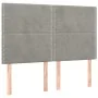 Box spring bed with light gray velvet mattress 140x190 cm by , Beds and slatted bases - Ref: Foro24-3132615, Price: 528,89 €,...