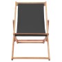 Silla de playa plegable de tela y estructura de madera gris de vidaXL, Sillas de jardín - Ref: Foro24-44001, Precio: 49,20 €,...