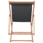 Silla de playa plegable de tela y estructura de madera gris de vidaXL, Sillas de jardín - Ref: Foro24-44001, Precio: 49,20 €,...