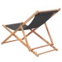 Silla de playa plegable de tela y estructura de madera gris de vidaXL, Sillas de jardín - Ref: Foro24-44001, Precio: 49,20 €,...