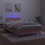 Box spring bed with mattress and LED pink velvet 120x200 cm by , Beds and slatted bases - Ref: Foro24-3134338, Price: 374,76 ...