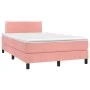 Box spring bed with mattress and LED pink velvet 120x200 cm by , Beds and slatted bases - Ref: Foro24-3134338, Price: 374,76 ...
