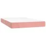 Box spring bed with mattress and LED pink velvet 120x200 cm by , Beds and slatted bases - Ref: Foro24-3134338, Price: 374,76 ...