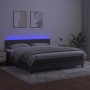 Cama box spring colchón y LED terciopelo gris oscuro 160x200 cm de , Camas y somieres - Ref: Foro24-3134352, Precio: 481,20 €...