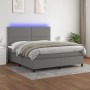 Cama box spring colchón y luces LED tela gris oscuro 180x200 cm de , Camas y somieres - Ref: Foro24-3134814, Precio: 605,10 €...