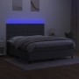 Cama box spring colchón y luces LED tela gris oscuro 180x200 cm de , Camas y somieres - Ref: Foro24-3134814, Precio: 605,10 €...