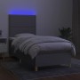 Cama box spring colchón y luces LED tela gris claro 80x200 cm de , Camas y somieres - Ref: Foro24-3135309, Precio: 300,83 €, ...