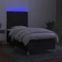 Box spring bed mattress and LED lights black fabric 100x200 cm by , Beds and slatted bases - Ref: Foro24-3135335, Price: 325,...
