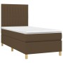 Cama box spring colchón luces LED tela marrón oscuro 100x200cm de , Camas y somieres - Ref: Foro24-3135576, Precio: 347,20 €,...