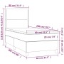 Cama box spring colchón y LED terciopelo gris oscuro 80x200 cm de , Camas y somieres - Ref: Foro24-3136030, Precio: 324,16 €,...