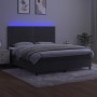 Cama box spring colchón y LED terciopelo gris oscuro 160x200 cm de , Camas y somieres - Ref: Foro24-3136072, Precio: 522,18 €...