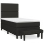 Cama box spring con colchón tela negro 90x200 cm de , Camas y somieres - Ref: Foro24-3136487, Precio: 364,00 €, Descuento: %