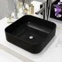 Lavabo cuadrado de cerámica negro 38x38x13,5 cm de vidaXL, Lavabos - Ref: Foro24-142733, Precio: 70,25 €, Descuento: %