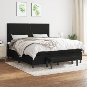 Cama box spring con colchón tela negro 180x200 cm de , Camas y somieres - Ref: Foro24-3136535, Precio: 640,36 €, Descuento: %