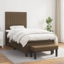 Cama box spring con colchón tela marrón oscuro 100x200 cm de , Camas y somieres - Ref: Foro24-3136736, Precio: 393,03 €, Desc...