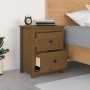 Mesita de noche madera maciza de pino marrón miel 50x35x61,5 cm de vidaXL, Mesitas de noche - Ref: Foro24-813685, Precio: 51,...