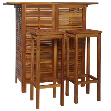 Set mesa de bar y sillas 3 piezas de madera de acacia maciza de vidaXL, Conjuntos de jardín - Ref: Foro24-44008, Precio: 302,...