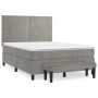 Cama box spring con colchón terciopelo gris claro 140x190 cm de , Camas y somieres - Ref: Foro24-3137779, Precio: 545,17 €, D...