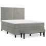 Cama box spring con colchón terciopelo gris claro 140x200 cm de , Camas y somieres - Ref: Foro24-3137785, Precio: 506,32 €, D...