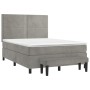 Cama box spring con colchón terciopelo gris claro 140x200 cm de , Camas y somieres - Ref: Foro24-3137785, Precio: 506,32 €, D...