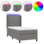 Cama box spring colchón y luces LED tela gris oscuro 90x190 cm de , Camas y somieres - Ref: Foro24-3138198, Precio: 333,19 €,...