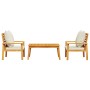 Set de muebles para jardín 3 piezas con cojines madera acacia en Conjuntos de jardín | Comprar online en Foru.es
