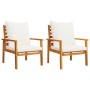 Set de muebles para jardín 3 piezas con cojines madera acacia en Conjuntos de jardín | Comprar online en Foru.es