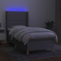 Cama box spring colchón y luces LED tela gris claro 90x200 cm de , Camas y somieres - Ref: Foro24-3138765, Precio: 344,73 €, ...