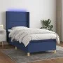 Box spring bed mattress and LED lights blue fabric 90x200 cm by , Beds and slatted bases - Ref: Foro24-3138771, Price: 346,74...