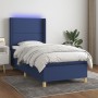 Cama box spring colchón y luces LED tela azul 90x200 cm de , Camas y somieres - Ref: Foro24-3138771, Precio: 354,84 €, Descue...
