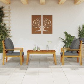 Set de muebles para jardín 3 piezas con cojines madera acacia en Conjuntos de jardín | Comprar online en Foru.es
