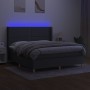 Cama box spring colchón y luces LED tela gris oscuro 180x200 cm de , Camas y somieres - Ref: Foro24-3138814, Precio: 602,33 €...