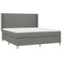 Cama box spring colchón y luces LED tela gris oscuro 180x200 cm de , Camas y somieres - Ref: Foro24-3138814, Precio: 602,33 €...