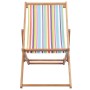 Silla de playa plegable tela y estructura de madera multicolor de vidaXL, Sillas de jardín - Ref: Foro24-44002, Precio: 55,96...