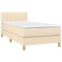 Cama box spring con colchón tela color crema 80x200 cm de , Camas y somieres - Ref: Foro24-3140734, Precio: 282,06 €, Descuen...