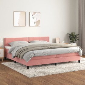 Cama box spring con colchón terciopelo rosa 200x200 cm de , Camas y somieres - Ref: Foro24-3141268, Precio: 532,36 €, Descuen...
